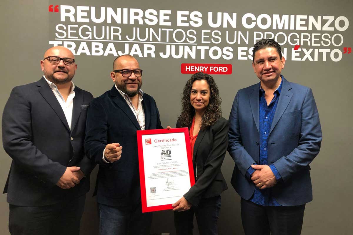 Grupo AD Comunicaciones es uno de los tres medios del país en lograr la certificación que otorga Great Place To Work (GPTW). Foto: Arcelia Guadarrama