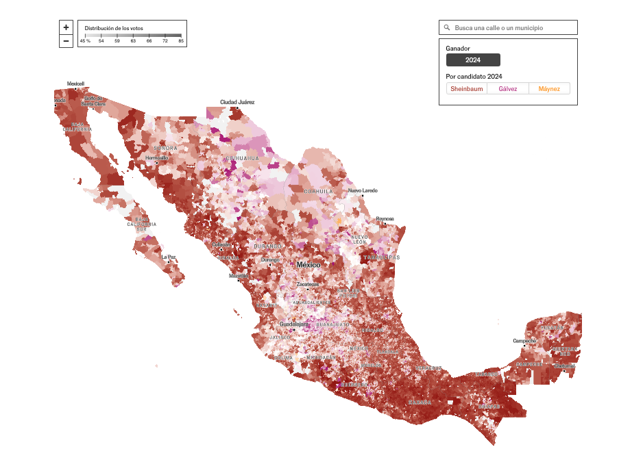 Descubre calle a calle como votaron todos las secciones electorales de Querétaro, además de todo México, con una investigación de El País